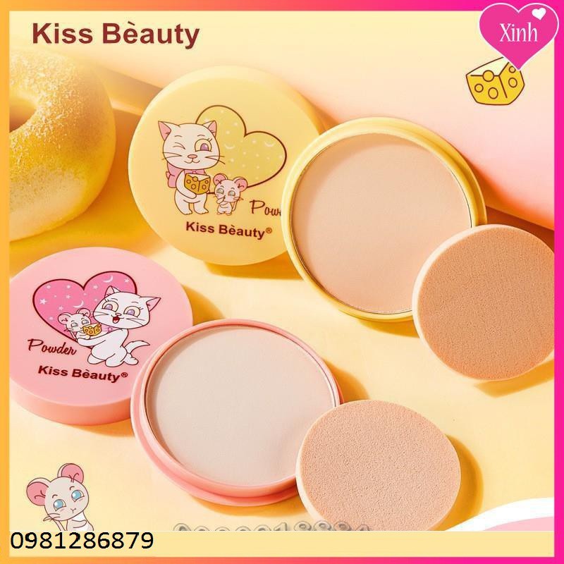 Phấn nén Kiss Beauty dưỡng ẩm che khuyết kiềm dầu HT12