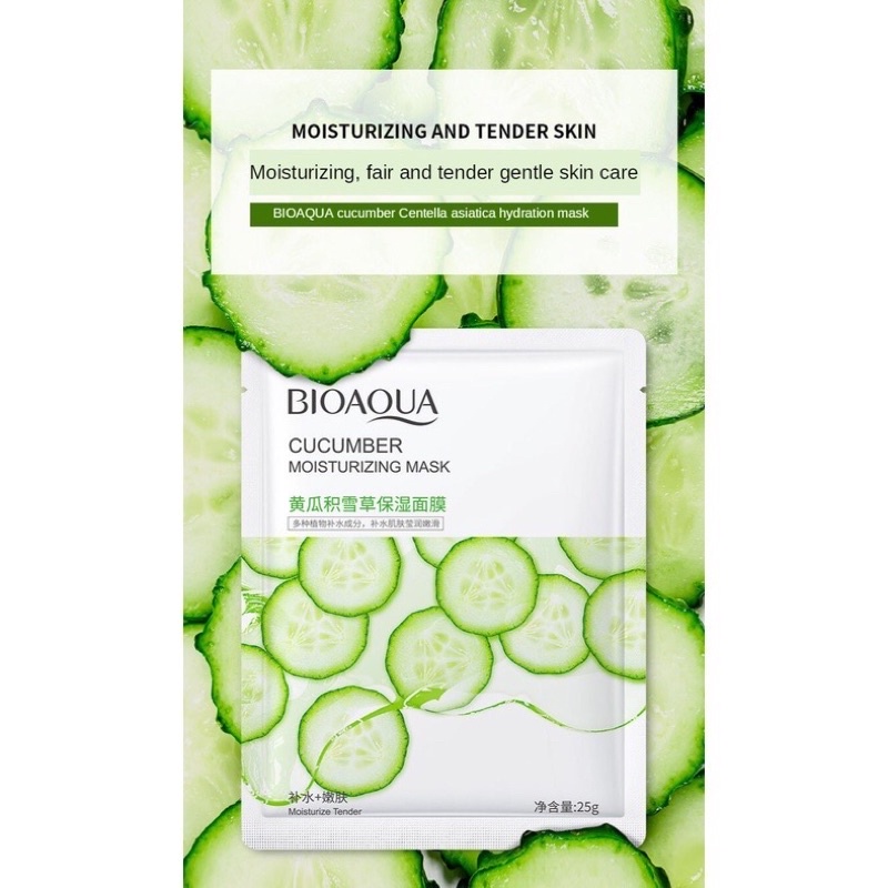 Mặt Nạ Dưỡng Trắng Tinh Chất Dưa Leo BioAQUA 🥒𝑭𝒓𝒆𝒆𝒔𝒉𝒊𝒑🥒 Dưỡng Trắng - Cấp Ẩm - Thải Độc Làm Sạch Da Hiệu Quả | BigBuy360 - bigbuy360.vn
