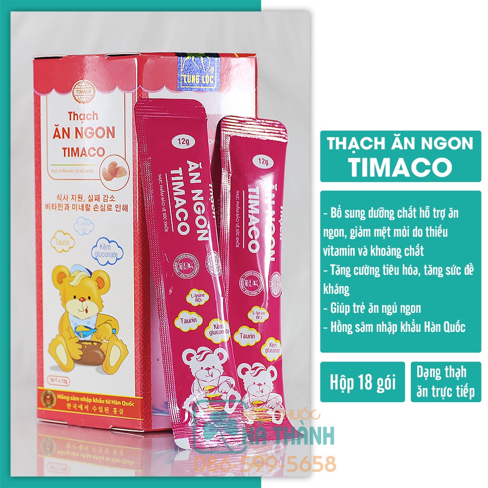 Thạch ăn ngon Timaco giúp bé ăn ngủ ngon tăng cân tăng đề kháng giảm mệt mỏi siro ăn ngon bổ sung vitamin và khoáng chất