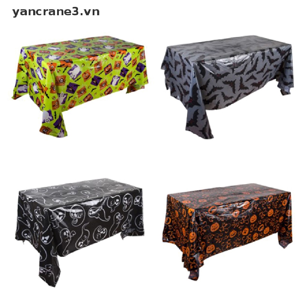 Khăn Trải Bàn Hình Chữ Nhật Bằng Nhựa Chống Nước Dùng Một Lần Trang Trí Halloween 3.vn