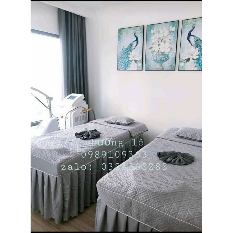 Ga spa cotton trần bông full bộ chăn,ga,vỏ gối(2ngày may xong)