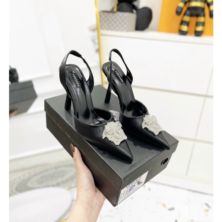 Giày cao gót mũi nhọn gót quai chun