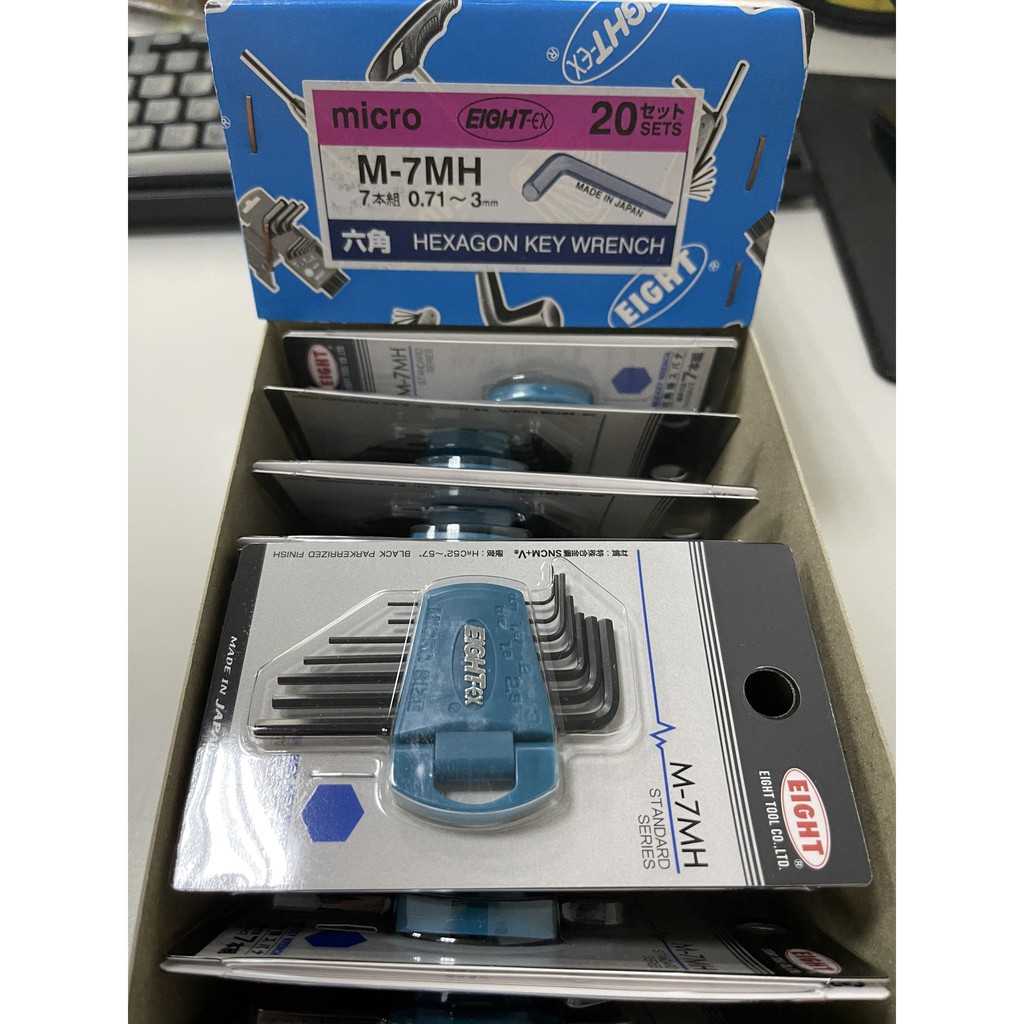 Bộ Chìa Lục Giác MINI M-7MH EIGHT JAPAN, Bộ Chìa Lục Giác Siêu Nhỏ M-7MH EIGHT JAPAN, M-7MH HEX KEY WRENCH