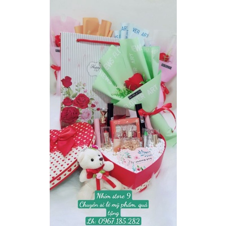 💥💕💥Quà tặng sinh nhật bạn gái, ngày kỉ niệm đầy ý nghĩa 💥💕💥(Combo đủ bộ hoa, gấu bông, túi đựng, và quà như hình )