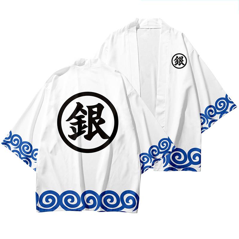 Áo Khoác Ngoài Tay Dài Kiểu Kimono GINTAMA Haori Hóa Trang Gintoki Anime Giản Dị Kích Thước Lớn Dành Cho Nam Và Nữ