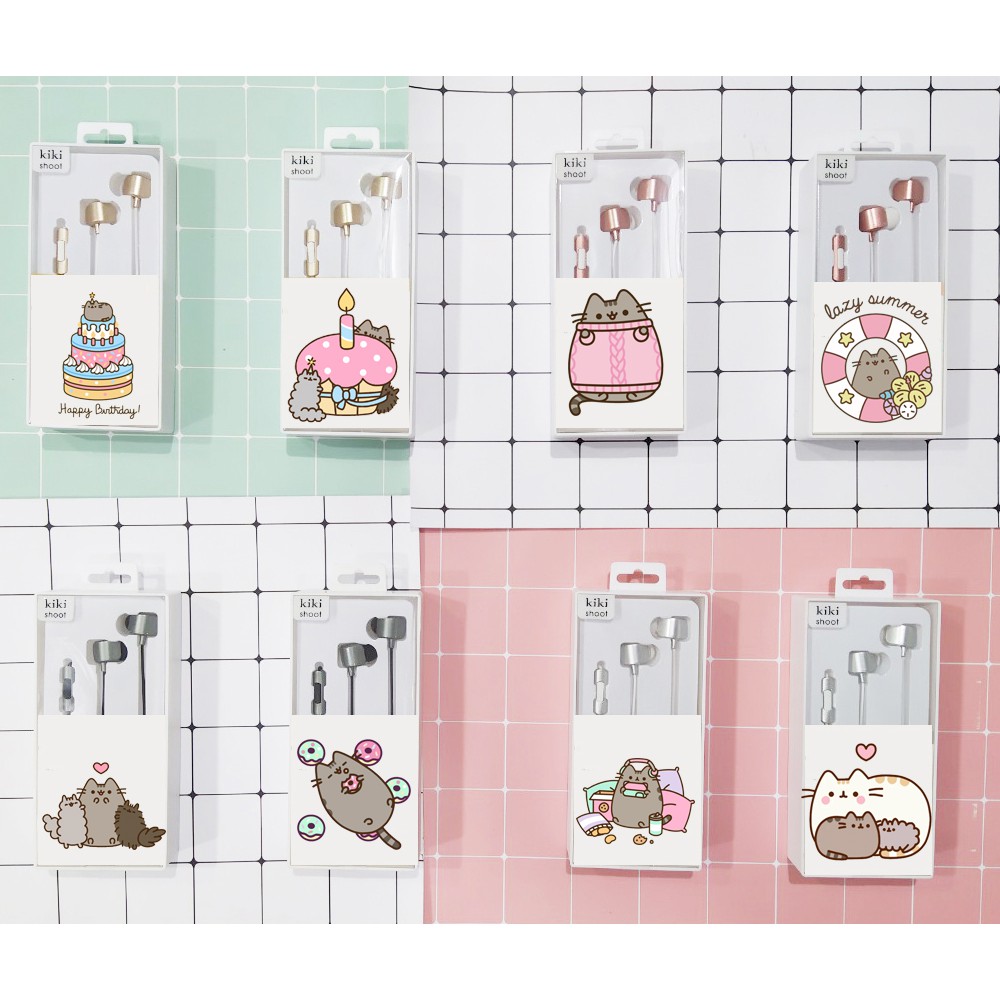 tai nghe pusheen TNGI14 tai nghe dán cute tai nghe dễ thương