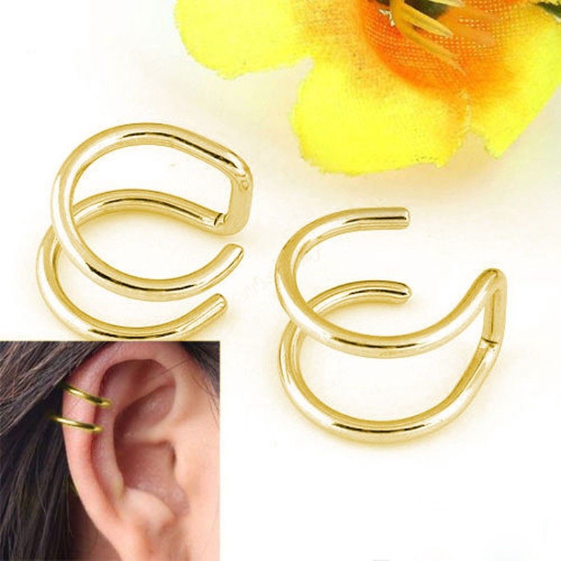 Cod Qipin 1pair Ear Cuff Helix Cartilage Ear Ring Fake Clip on Cuff Wrap Upper Non Pierced Jewelry with 4 Colors