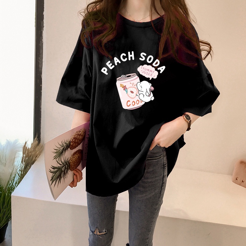 Áo thun nữ NRVP cổ tròn tay ngắn phong cách Hàn Quốc 2021 plus size 5XL