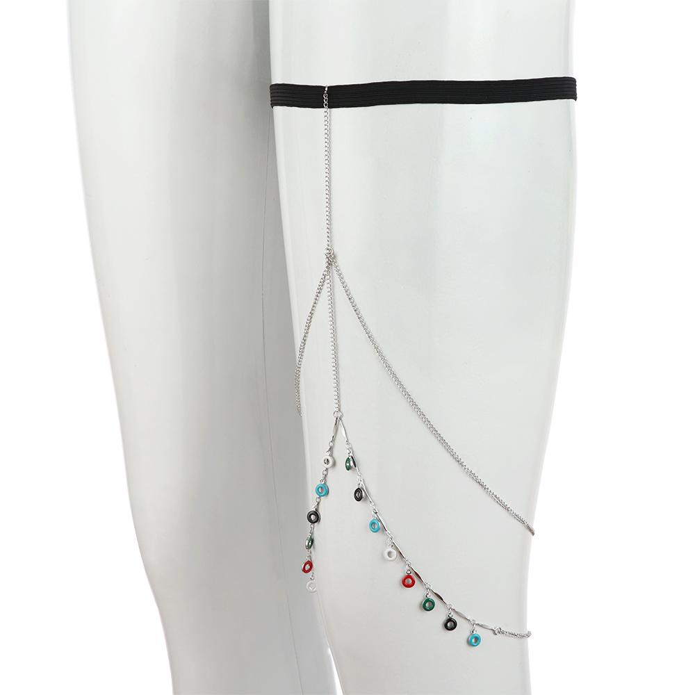 Chuỗi Vòng Đeo Đùi Co Giãn Nhiều Lớp Phong Cách Bohemia