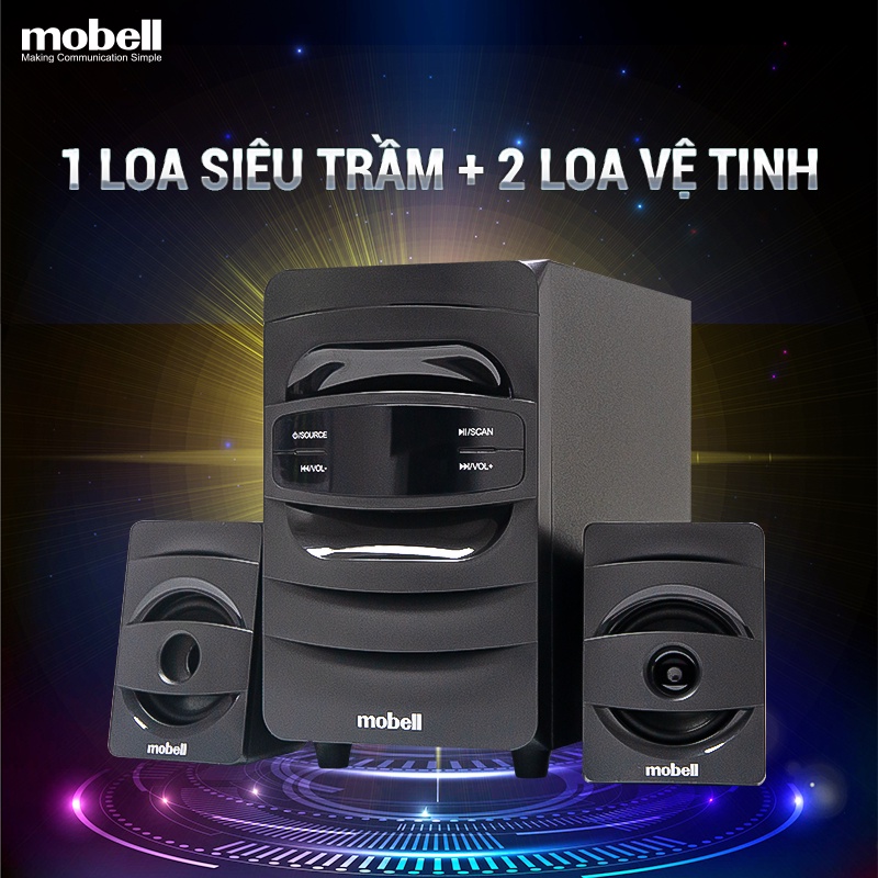 Loa Máy Tính 2.1 Để Bàn Bluetooth USB Thể Nhớ SD FM Romote Loa mobell MB-6200 Bỏa Hành 12 Tháng
