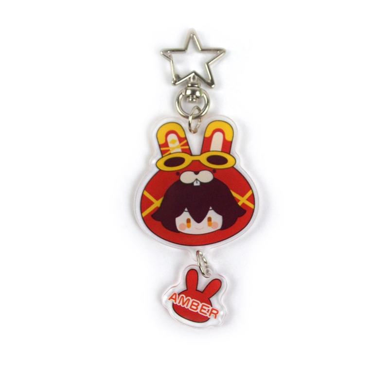 Móc Khóa In Hình Nhân Vật Anime Xiao Ningguang Zhongli Hu Tao