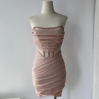 Đầm body có gọng phối ren bi lưới hàng thiết kế oder15n