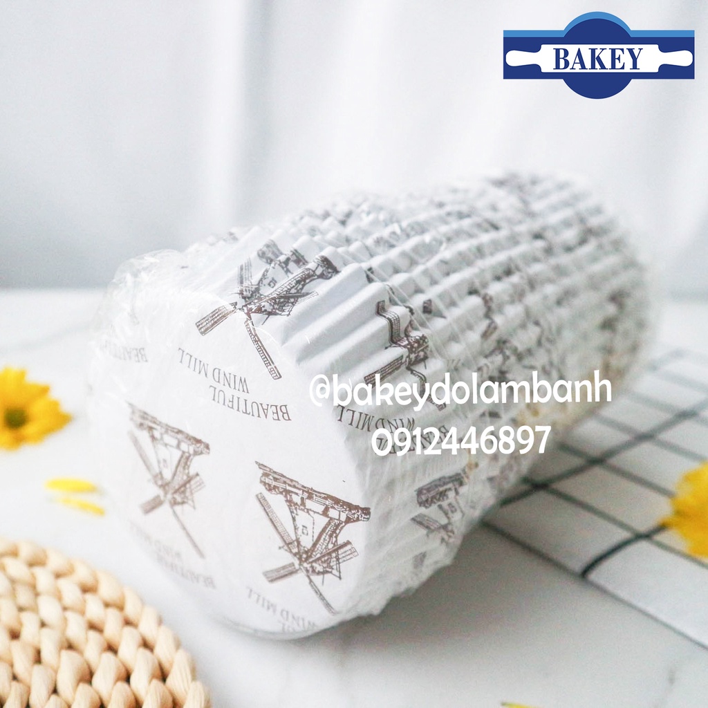 Cup giấy mềm lót cupcake, socola 14.5cm