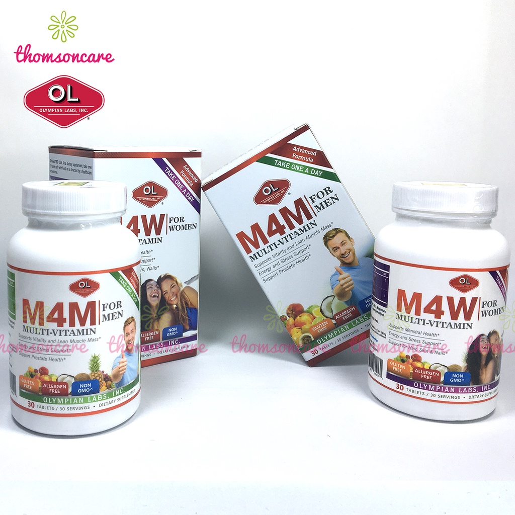 Bổ Sung Vitamin Cho Nam Nữ Olympian Labs M4W Multi Vitamin For Women - M4M Multi Vitamin For Men Hộp 30v