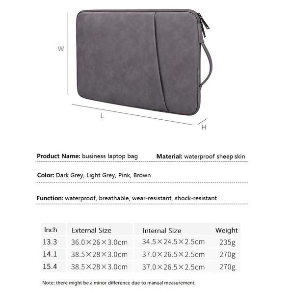 Túi đựng máy tính xách tay chống sốc không thấm nước kích thước 13.3/ 14.1/ 15 inch