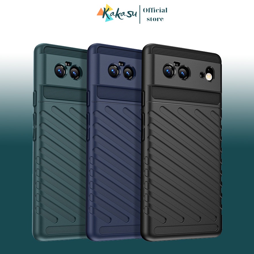 Ốp lưng silicone chống sốc Rugged Shield cho Google Pixel 4/4XL/4a/4a 5G/ Pixel 5/5a Pixel 6/6 Pro  Đen/Xanh/Xanh Lục