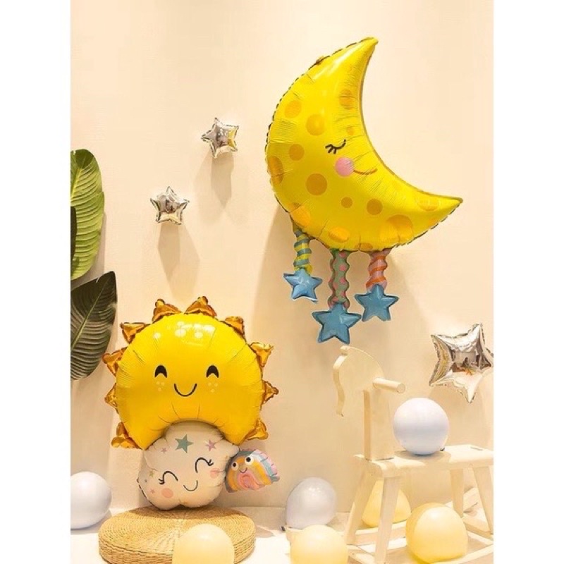 bóng nhôm mặt trời, mặt trăng, đám mây, cầu vồng