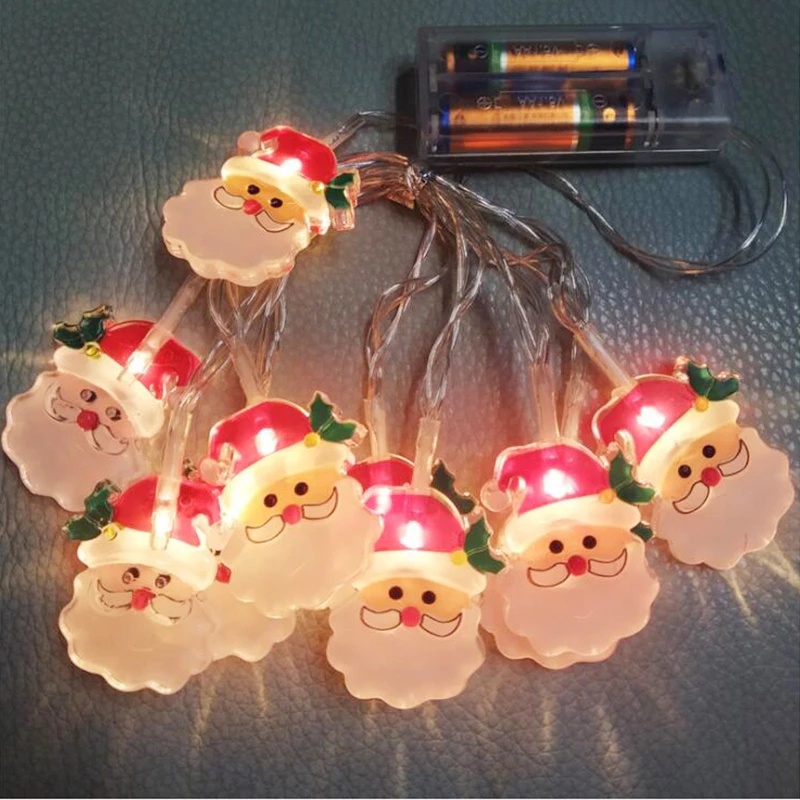 Dây đèn LED 10/20 bóng hình ông già noel trang trí cây thông giáng sinh