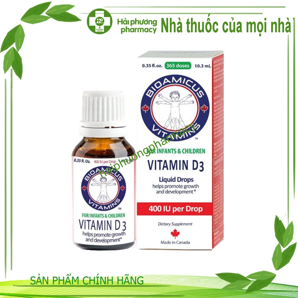 Bioamicus Vitamin D3 - Giúp bổ sung Vitamin D3 cho trẻ em, tăng cường hấp thu Calcium. Hỗ trợ phát triển xương, răng