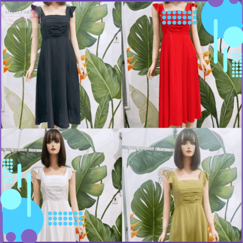 Đầm Maxi Tay Cánh Tiên Xếp Ly Ngực Cực Hot Xinh Xắn, Trẻ Trung, Chất Lụa Linen Cao Cấp Dày Mềm Mịn, Mát, Bền Đẹp