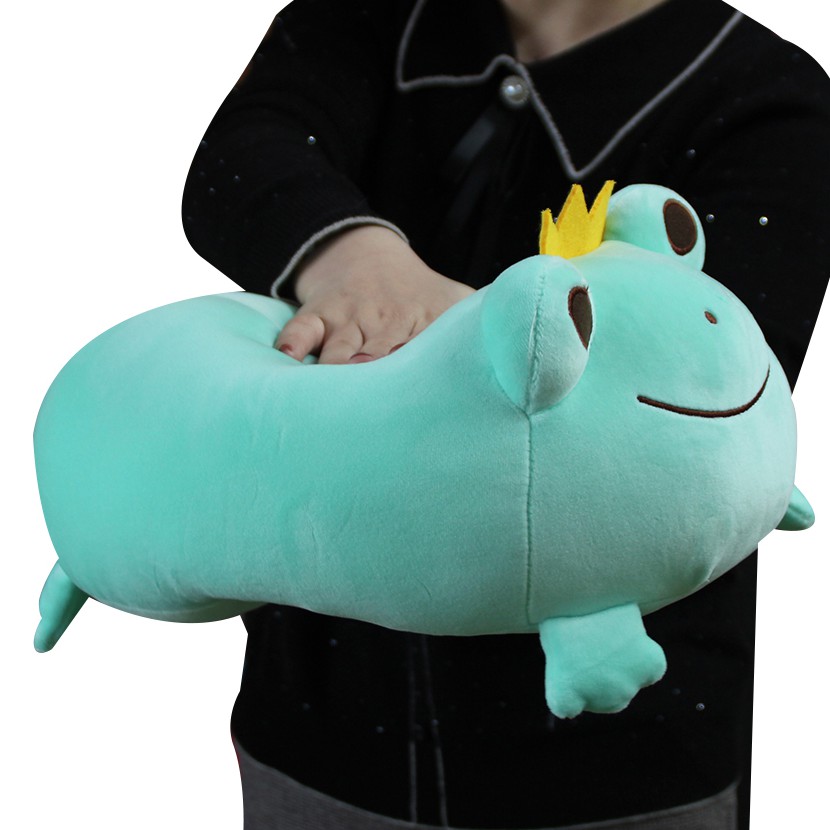 AIXINI 35/42cm Super Soft Squishmallow Frog Plush, Cute Frog Stuffed Animal with Smile Face, Squishy Frog Plush Pillow, Adorable Plush Frog Toy Gift for Kids Children Girls Boys, Unique Crown Frog Decoration