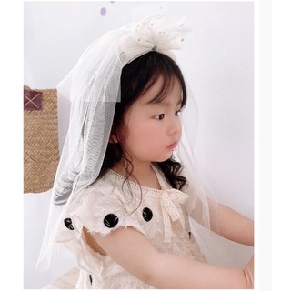 Bờm nơ voan phù dâu cho bé gái