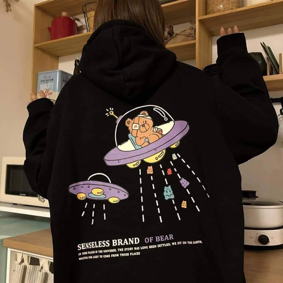 Áo khoác nam nữ nỉ ngoại hoodie phi hành gia gấu | BigBuy360 - bigbuy360.vn