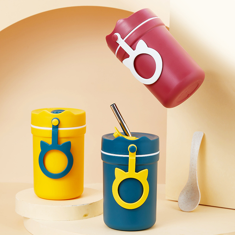 Bình đựng nước cách nhiệt chống nóng màu Macaron xinh xắn