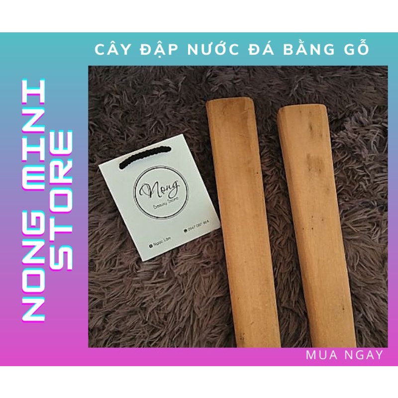 Hàng độc quyền - Cây Chài Đập Nước Đá Bằng Gỗ