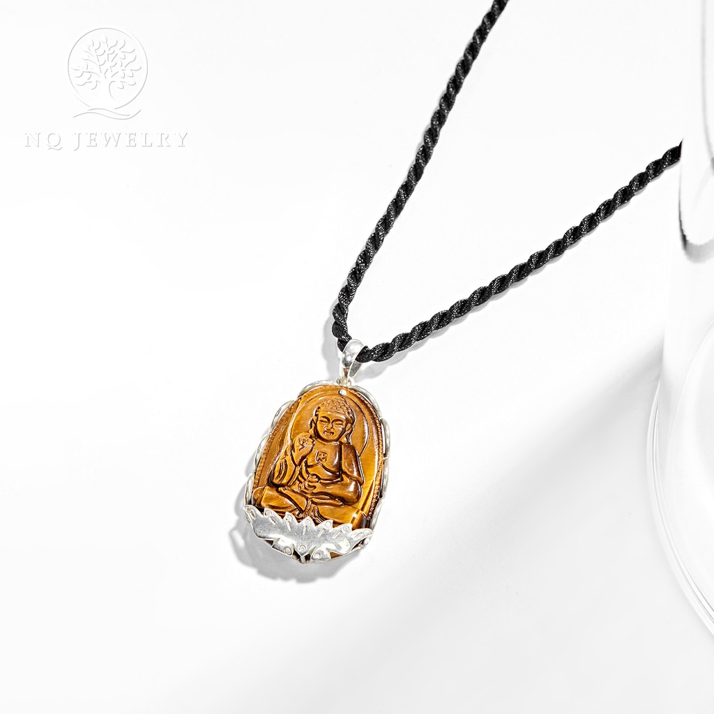 Dây chuyền phật bản mệnh vàng nâu bọc bạc - NQ Jewelry