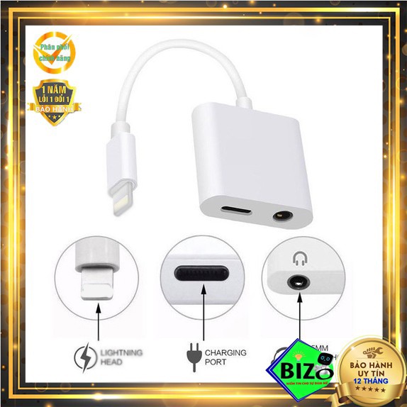 Jack Chuyển Đổi + Giắc Chia Cổng Vừa Sạc Vừa Sử Dụng Tai Nghe kết nối BLT-Hỗ Trợ Mic Cho IP7/8/X/11
