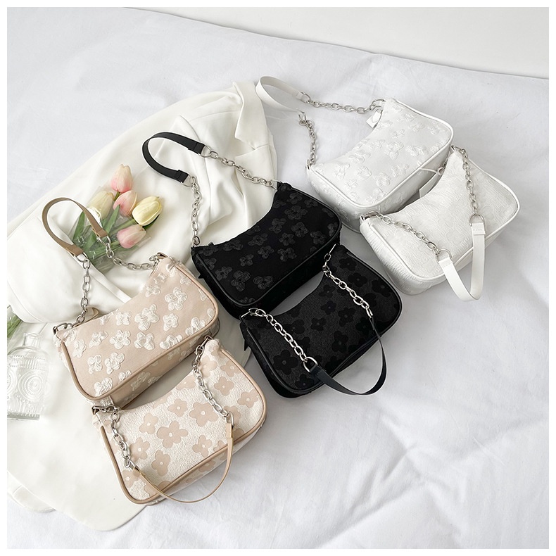 Túi Đeo JASMIN NOIR Vai Vải Canvas Phối Dây Xích Thiết Kế Dễ Thương Cho Nữ