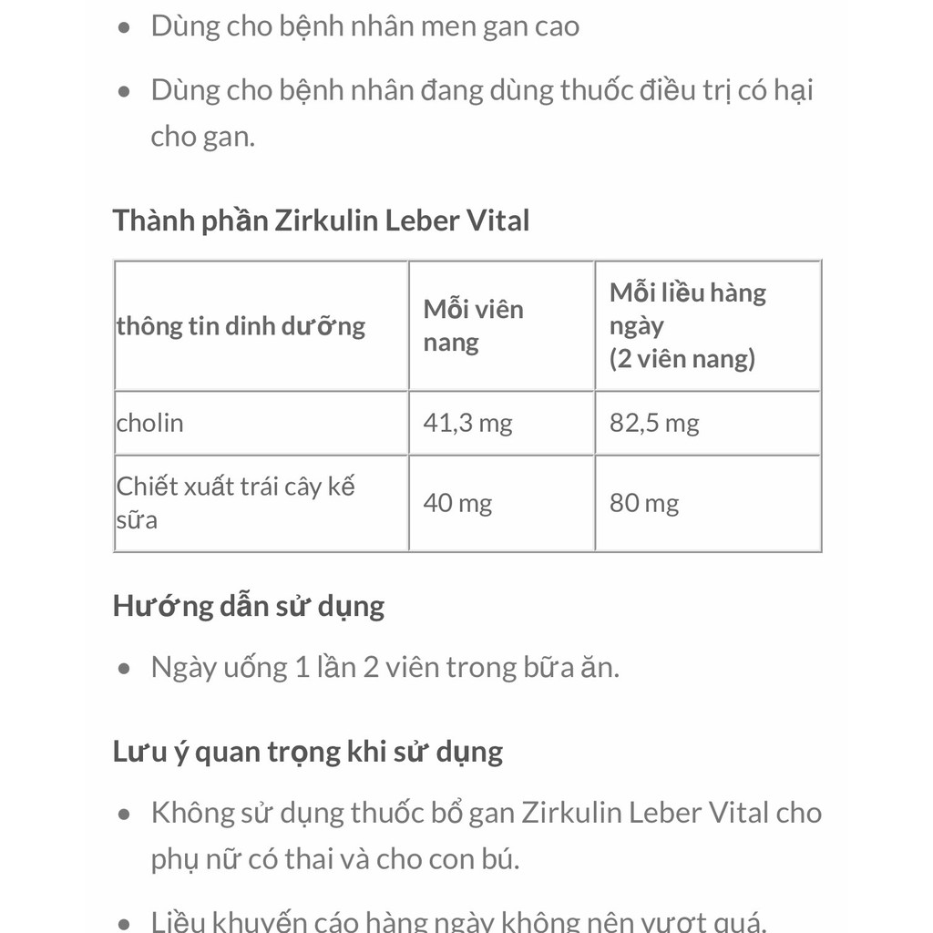 Viên uống Bổ Gan Zirkulin Leber Vital Mariendistel Dragees, 60 viên ĐỨC | BigBuy360 - bigbuy360.vn