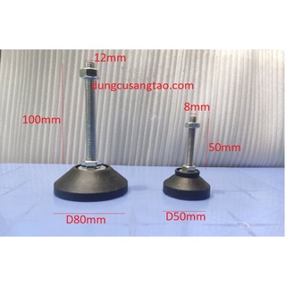 Chân nhựa cố định máy CNC 50mm 80mm (1 cái) / có tăng chỉnh