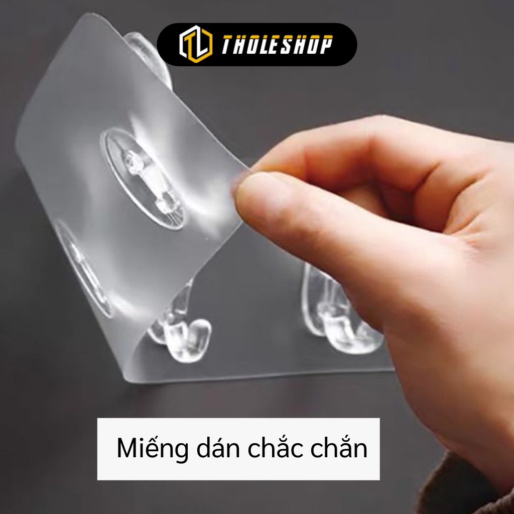 Giá Treo Đồ - Thanh Treo Đồ Trong Suốt Dán Tường 6 Móc Liền Mạch Siêu Chắc 9713