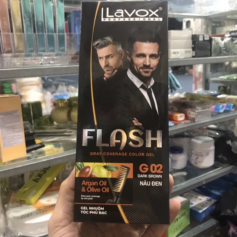 Gel Nhuộm Tóc Phủ Bạc GLASH 100% Bằng Thảo  Dược LAVOX 150ml
