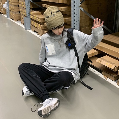 Áo Hoodie Dày Dặn Không Có Mũ Trùm Đầu Phong Cách Hàn Quốc Dành Cho Nữ