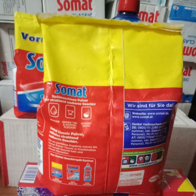 Tặng que thử nước cứng khi mua bột rửa bát somat 1,2kg