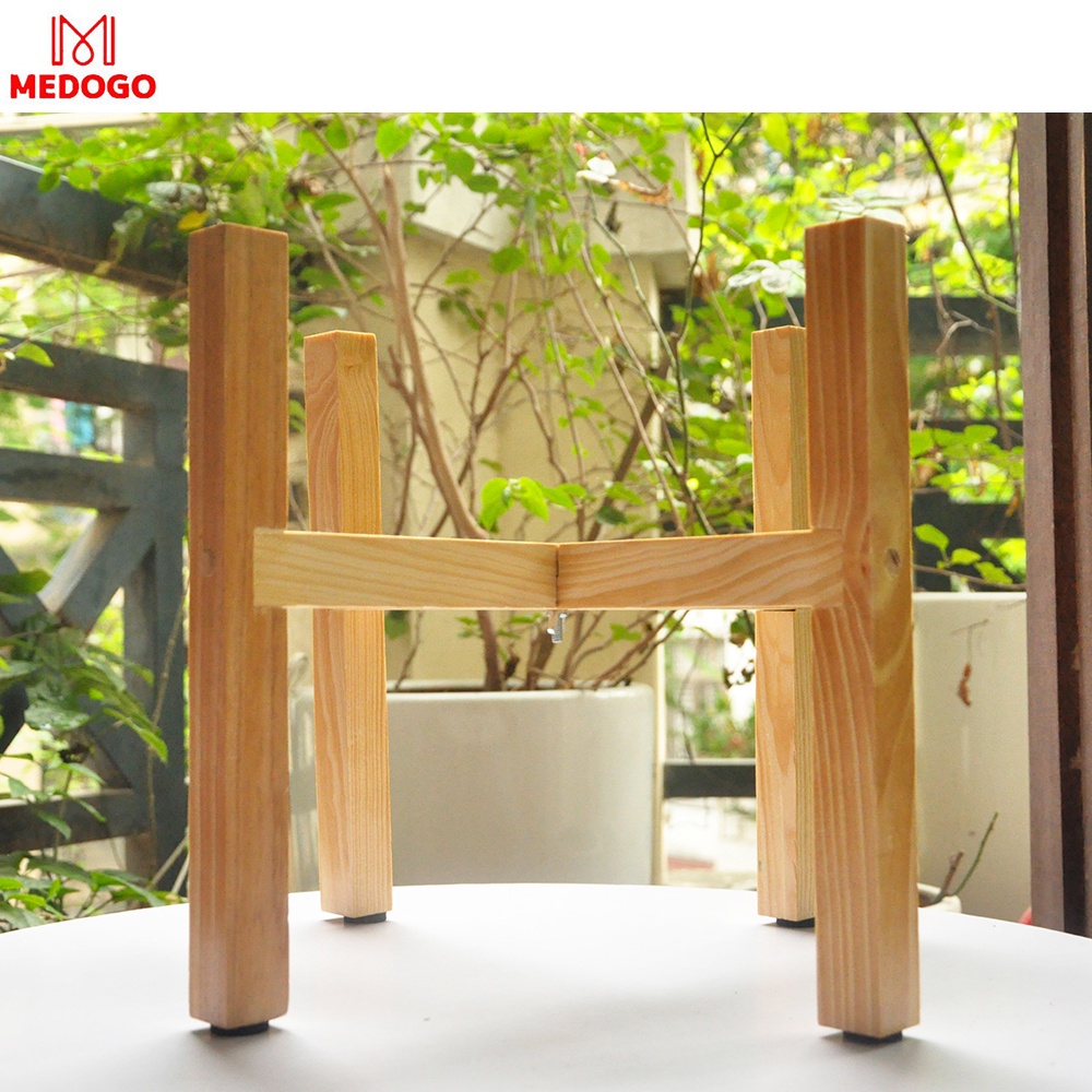 Đôn gỗ vuông để cây cảnh trang trí trong nhà nhiều kích thước, giá gỗ đỡ chậu cây cảnh MEDOGO-05