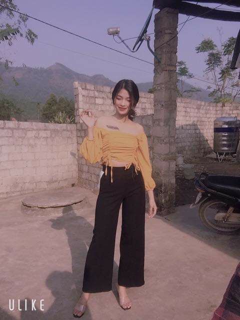 Áo kiểu dây rút bên cao cấp ảnh thật