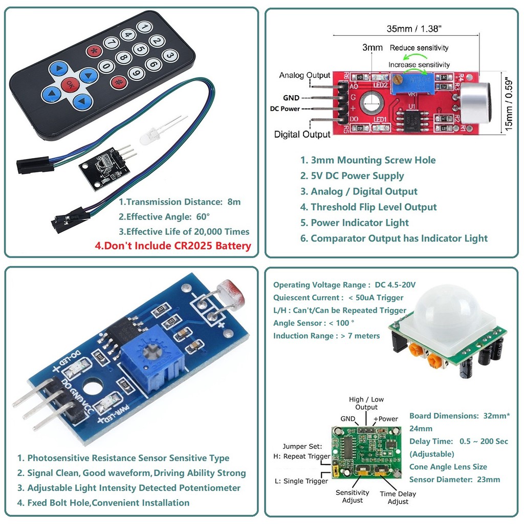 Bộ Bo Mạch Đèn Led Arduino Esp8266 24 Bit Ws2812b Wifi / Ir