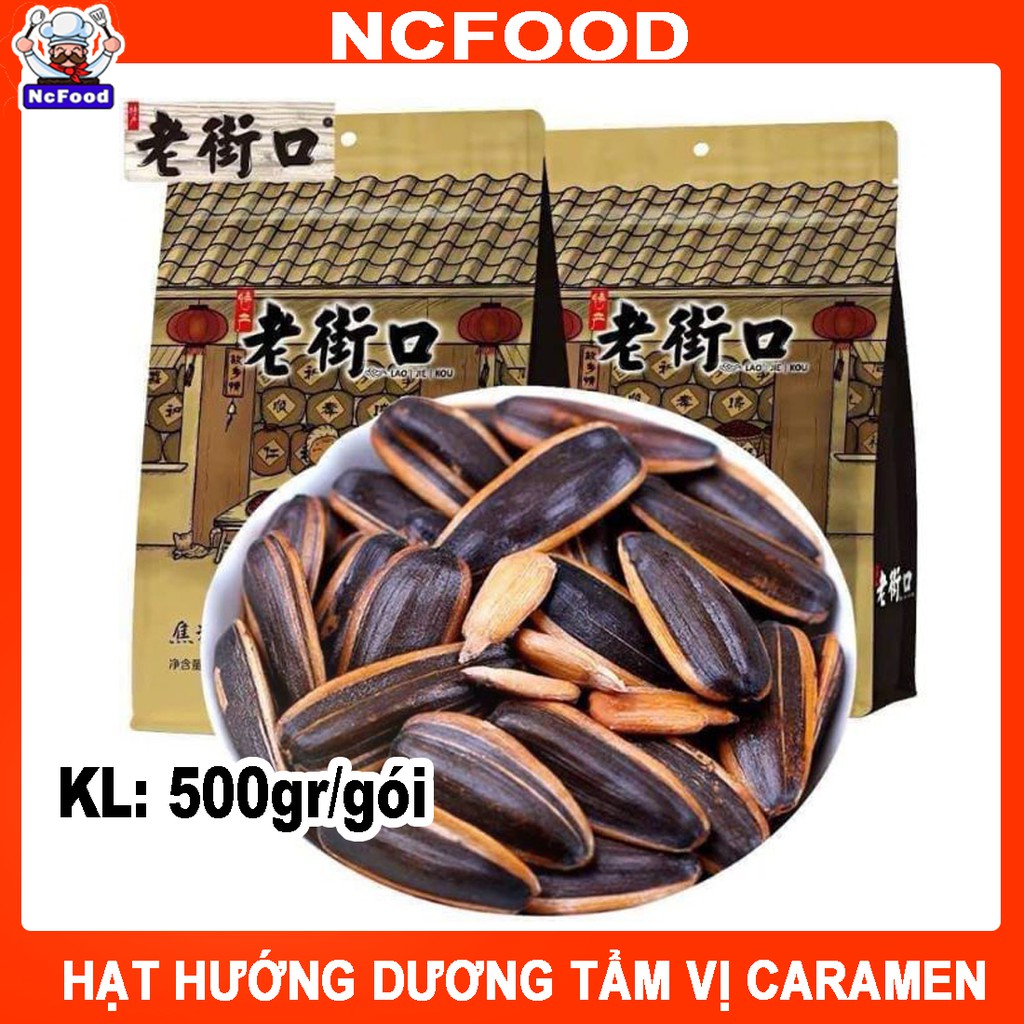 Hướng dương tẩm vị caramel - mật ong Lao Jie Kou siêu hot hit (hướng dương nhà quê bịch 500gram) NCFOOD