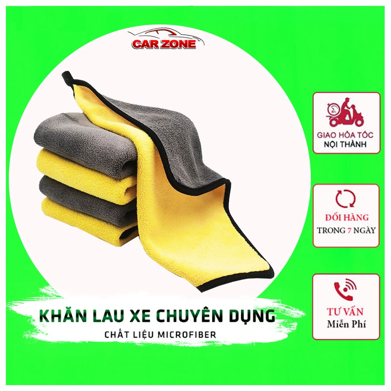 Khăn Lau Xe Hơi Chuyên Dụng - Khăn Lau Xe Ô Tô 2 Lớp Không Rụng Lông,Thấm Nước Tốt