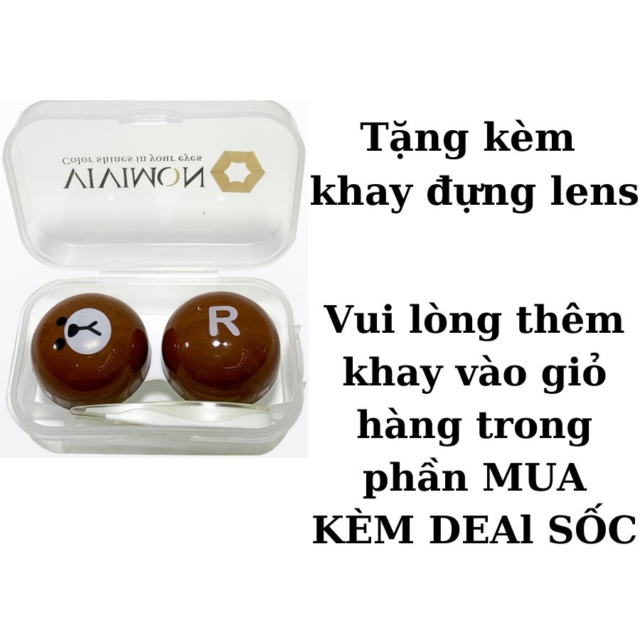 Kính áp tròng cận Hàn Quốc VIVIMOON Eirian Choco nâu đậm giãn nhẹ 0 Độ