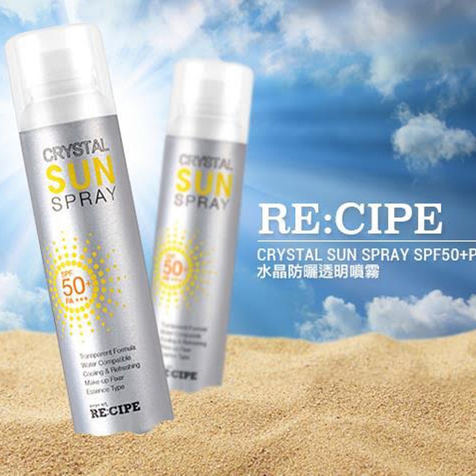 Xịt Chống Nắng Recipe Crystal Sun Spray SPF 50+ PA+++