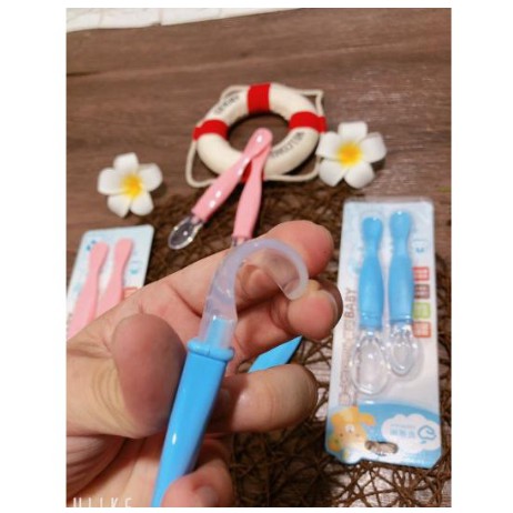 THÌA ĂN DẶM ⚡️FREESHIP⚡️ Set 2 Thìa Ăn Dặm Silicon 2 Đầu An Toàn Cho Bé