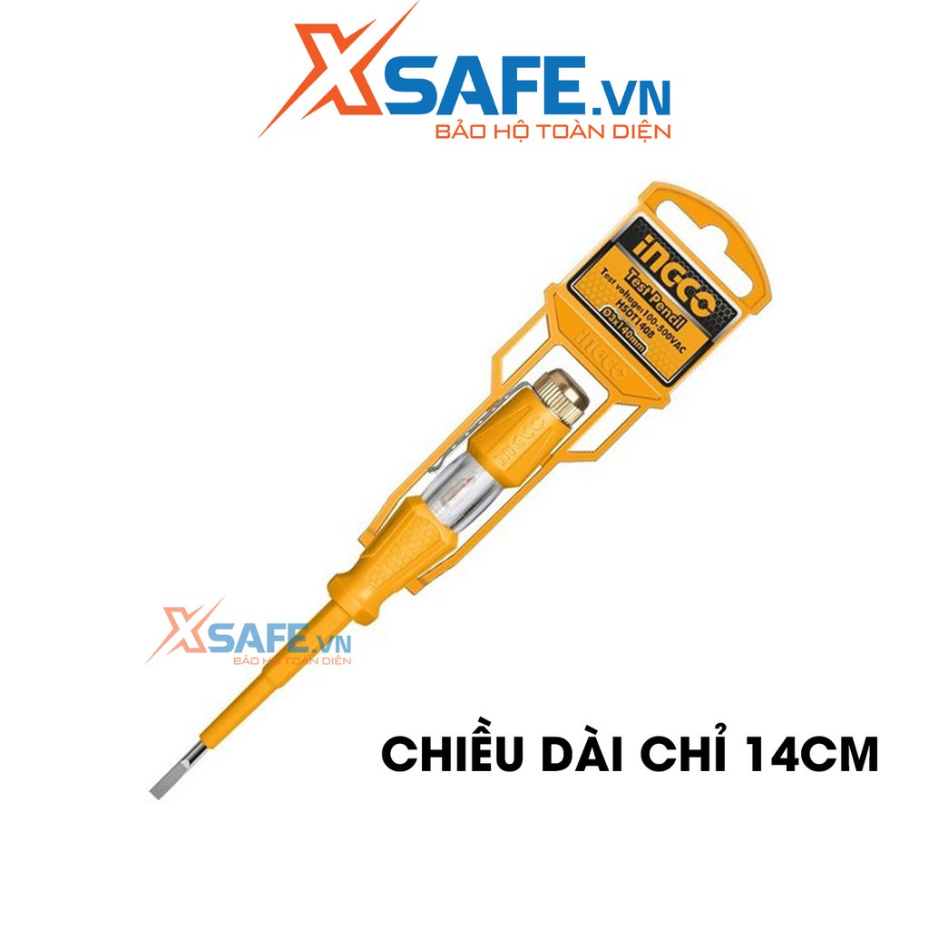 Bút thử điện có đèn INGCO 100-500V kiểu dáng gọn gàng, khả năng chịu lực, chịu nhiệt, cách điện tốt, nhựa siêu bền chắc