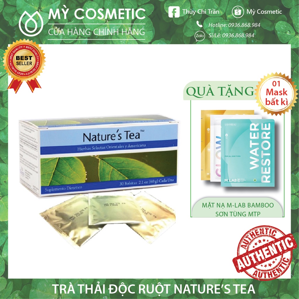 Trà Detox, Thải Độc Ruột Nature's Tea Bảo Vệ Sức Khỏe Hộp 30 Gói x 2Gam