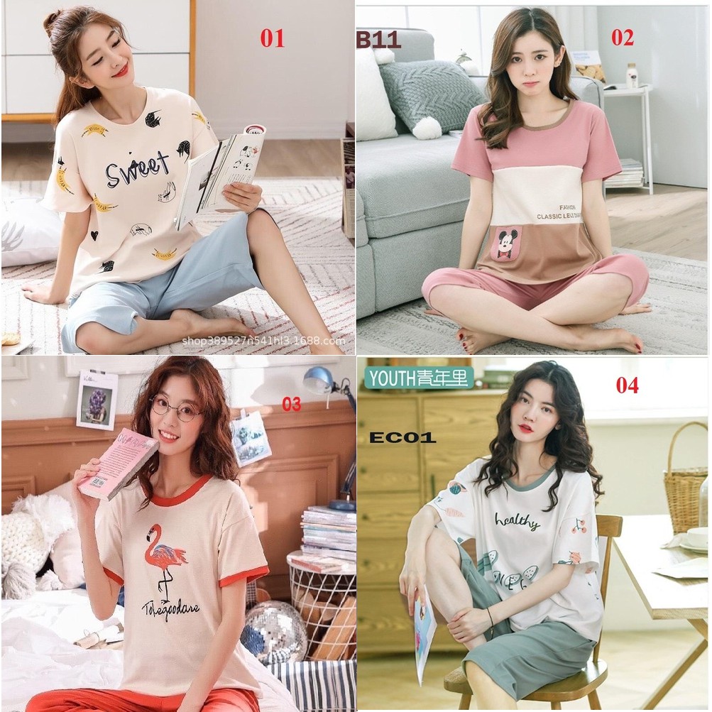 {Mã giảm giá + Hổ trợ Ship } Đồ bộ nữ, thun Cotton 100% cực mát, đủ size, 42-70kg