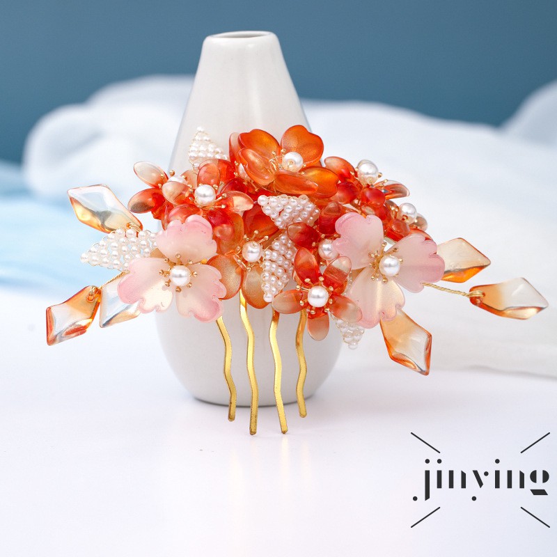 GETNOIVAS Trâm cài tóc hình hoa phong cách Trung Hoa cổ điển cho nữ